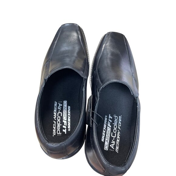 Skechers Classic fit Mens Black Leather Slip Loafers Sz 12 SKU 9480 - Picture 12 of 13